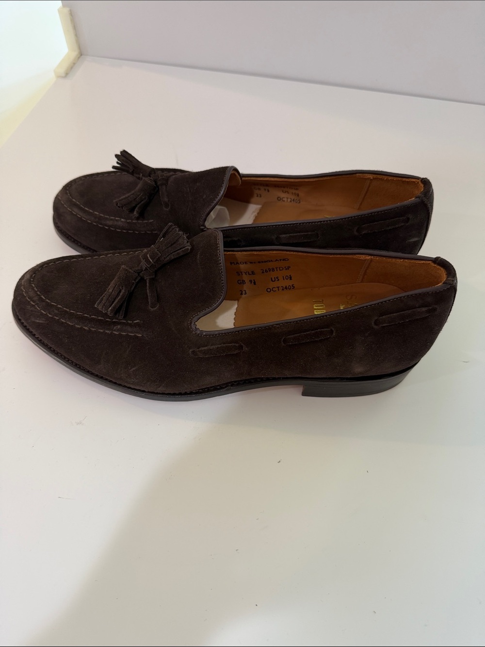 Todd Snyder X Sanders Dark Brown Loafers With Tassels Sz 10.5. Tub8